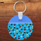 Porte-clés Nom personnalisé sky blue nutcrackers (Recto)