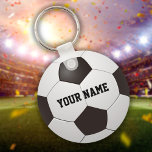 Porte-clés Nom personnalisé Soccer Ball Porte - clé cadeau<br><div class="desc">Un cadeau personnalisé de ballon de football de nom. Conçu par Thisisnotme©</div>