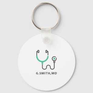 Porte-clés Nom personnalisé   Stethoscope Médicale   Infirmiè