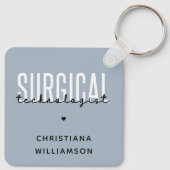 Porte-clés Nom personnalisé Technologue chirurgical Med Surg (Dos)