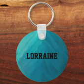 Porte-clés Nom personnalisé texture turquoise en verre (Recto)