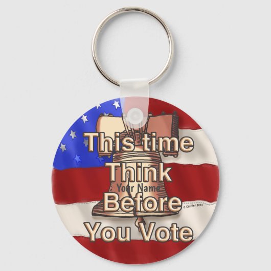 Porte-clés Nom personnalisé Think and Vote (Recto)
