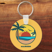 Porte-clés Nom personnalisé Tropical Beach Sunset (Recto)