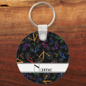 Porte-clés Nom personnalisé VTT noir (Recto)