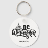 Porte-clés Nom personnalisé Washington DC (Verso)