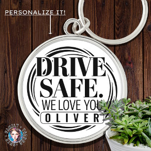 Porte-clés Nom personnalisé We Love You, Drive Safe, Cadeau p