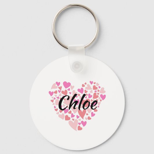 Porte-clés Nom personnel avec coeur (Recto)