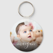 Porte-clés Nom photo personnalisé Script d'écriture manuscrit (Verso)