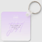 Porte-clés Nom professionnel et Modèle Slogan | Violet clair (Dos)