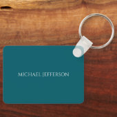 Porte-clés Nom propre couleur sarcelle foncé personnalisé (Recto)