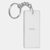 Porte-clés Nom propre décoration chic simple uni noir blanc (Devant gauche)
