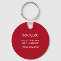 Nom rouge blanc personnalisé Adresse Porte - clé t