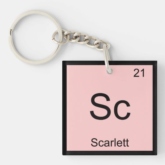 Porte-clés Nom Scarlett Chimie Élément Tableau Périodique (Devant)