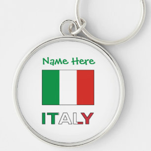 Porte-clés Nom tricolore moderne ici Drapeau italien