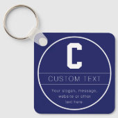 Porte-clés Nom unique et Modèle monographique | Bleu Marine (Recto)
