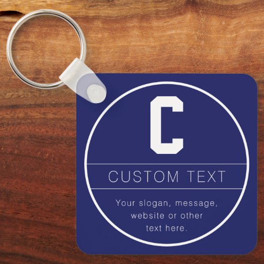 Porte-clés Nom unique et Modèle monographique | Bleu Marine (Recto)