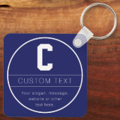 Porte-clés Nom unique et Modèle monographique | Bleu Marine (Verso)