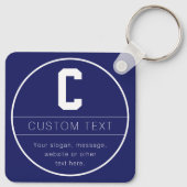 Porte-clés Nom unique et Modèle monographique | Bleu Marine (Dos)
