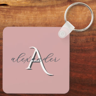 Porte-clés Noms de couple personnalisés avec monogramme en ro