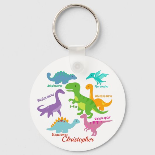 Porte-clés Noms de dinosaures pour enfants mignons (Recto)