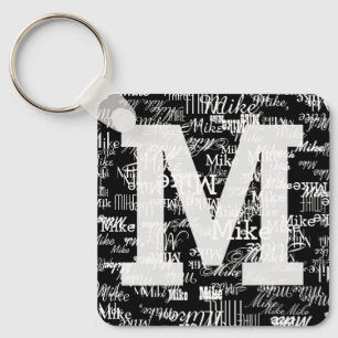 Porte-clés Noms et NOIR initial