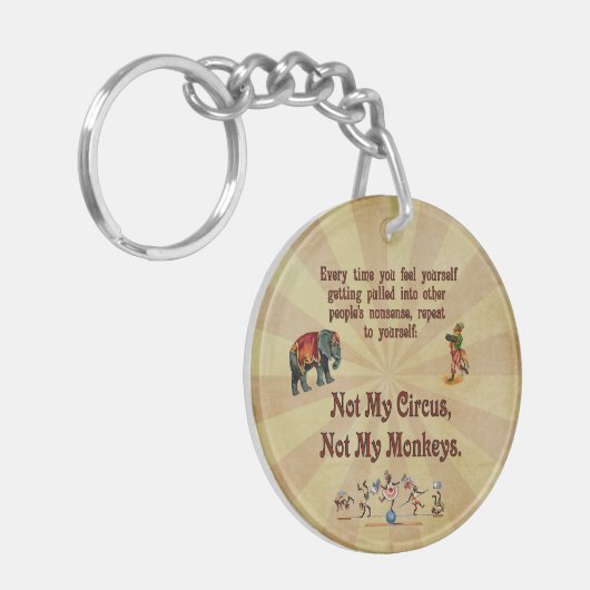 Porte-clés Non mes singes, non mon cirque (Devant gauche)