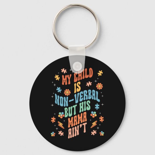 Porte-clés Non Verbal Autistic Nonspeaking Speech (Recto)