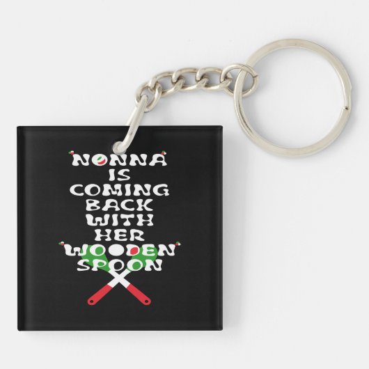 Porte-clés Nonna Revient Avec Sa Cuillère En Bois (Dos)