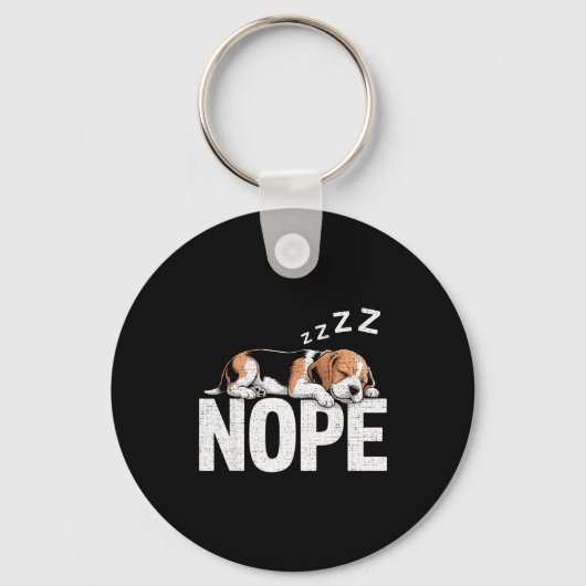 Porte-clés Nope Lazy Beagle (Recto)