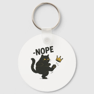 Porte-clés Nope No Kings En Amérique Black Cat Pro Democracy
