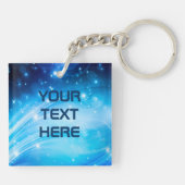 Porte-clés Northern Light Stars blue + votre texte et vos idé (Dos)