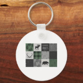 Porte-clés Northwoods Adventure Patchwork - gris et vert (Recto)