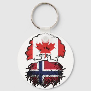Porte-clés Norvège Norvégien Canadien Drapeau des racines de