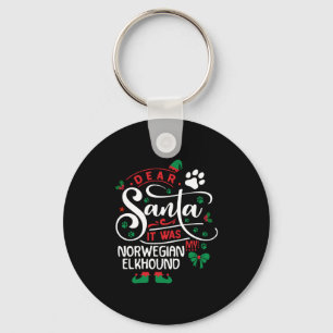 Porte-clés Norvégien Elkhound Chien de Noël race Chien de Noë