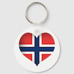 Porte-clés Norway Flag Heart