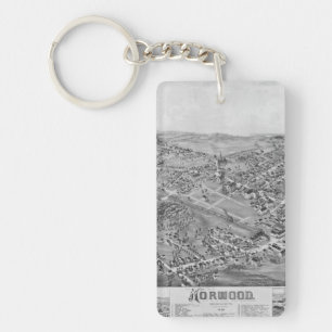Porte-clés Norwood, MA Carte Vintage 1882
