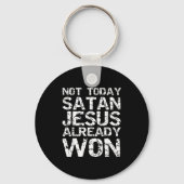 Porte-clés Not Today Satan Jesus Already Won Christian Overco (Recto)