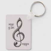 Porte-clés Note de clic musicale de texte personnalisé (Verso)