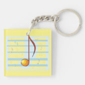 Porte-clés Note de musique abstraite pastel partition (Dos)