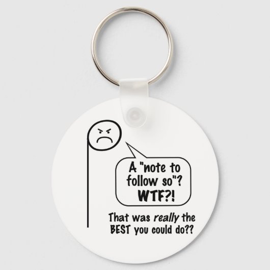 Porte-clés Note de musique en colère "la" (Recto)