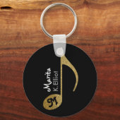 Porte-clés note musicale girly customisée (Recto)