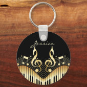 Porte-clés Notes de musique Black and Gold (Recto)