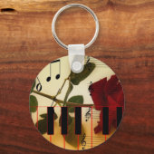 Porte-clés Notes de musique Clavier Red Rose Blossom Destiny (Recto)