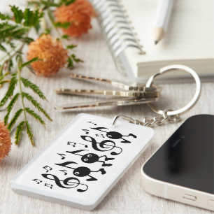 Porte-clés Notes de musique de dessin