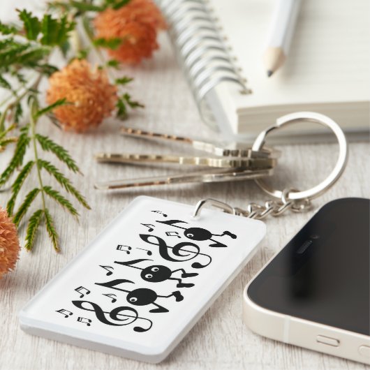 Porte-clés Notes de musique de dessin (Devant droit)