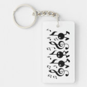 Porte-clés Notes de musique de dessin (Devant)