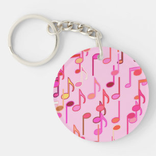 Porte-clés Notes de musique imprimées - rose, multicolore