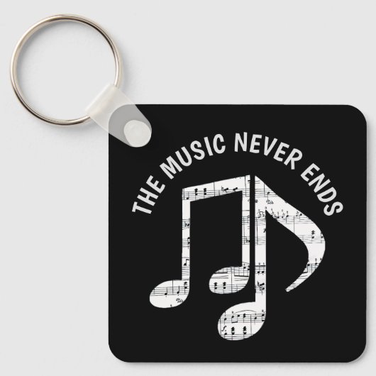 Porte-clés Notes de musique noire (Recto)