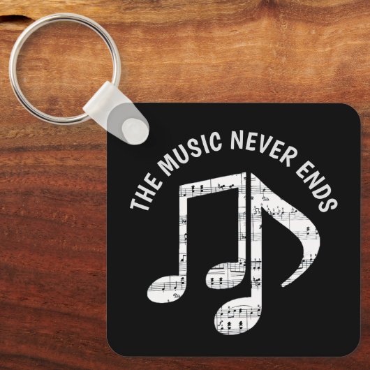 Porte-clés Notes de musique noire (Recto)
