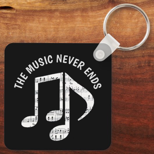 Porte-clés Notes de musique noire (Verso)